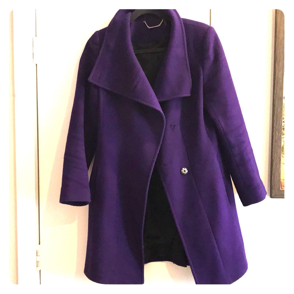 Trina Turk purple wool blend coat
